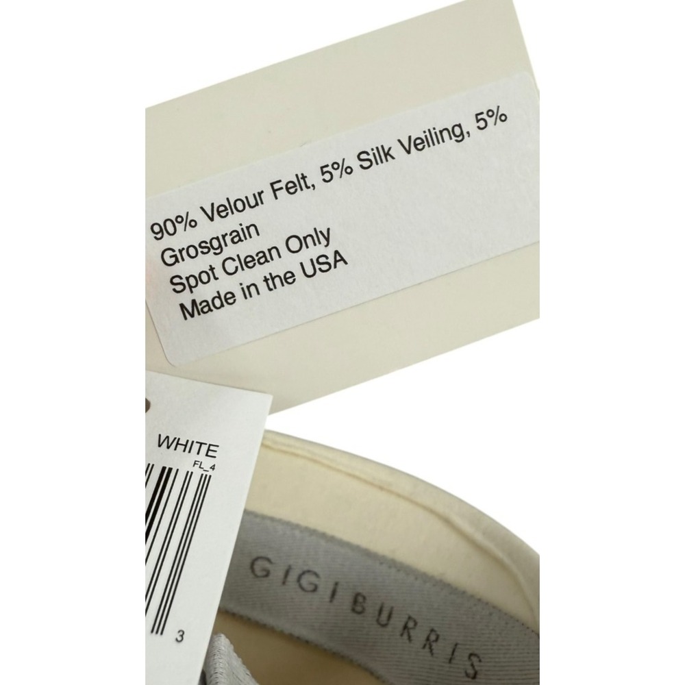 Gigi Burris Women's White Estella Wool Newsboy Cap Veil One Size NWT $375 - Picture 6 of 6